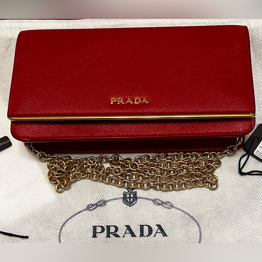 OBO: PRADA Mini Wallet Bag, Fiery Red - Picture 8 of 14